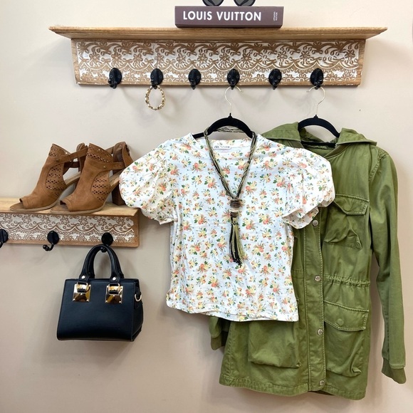 🆕La Provence Zara boho puff sleeve cotton blouse S - Picture 4 of 9